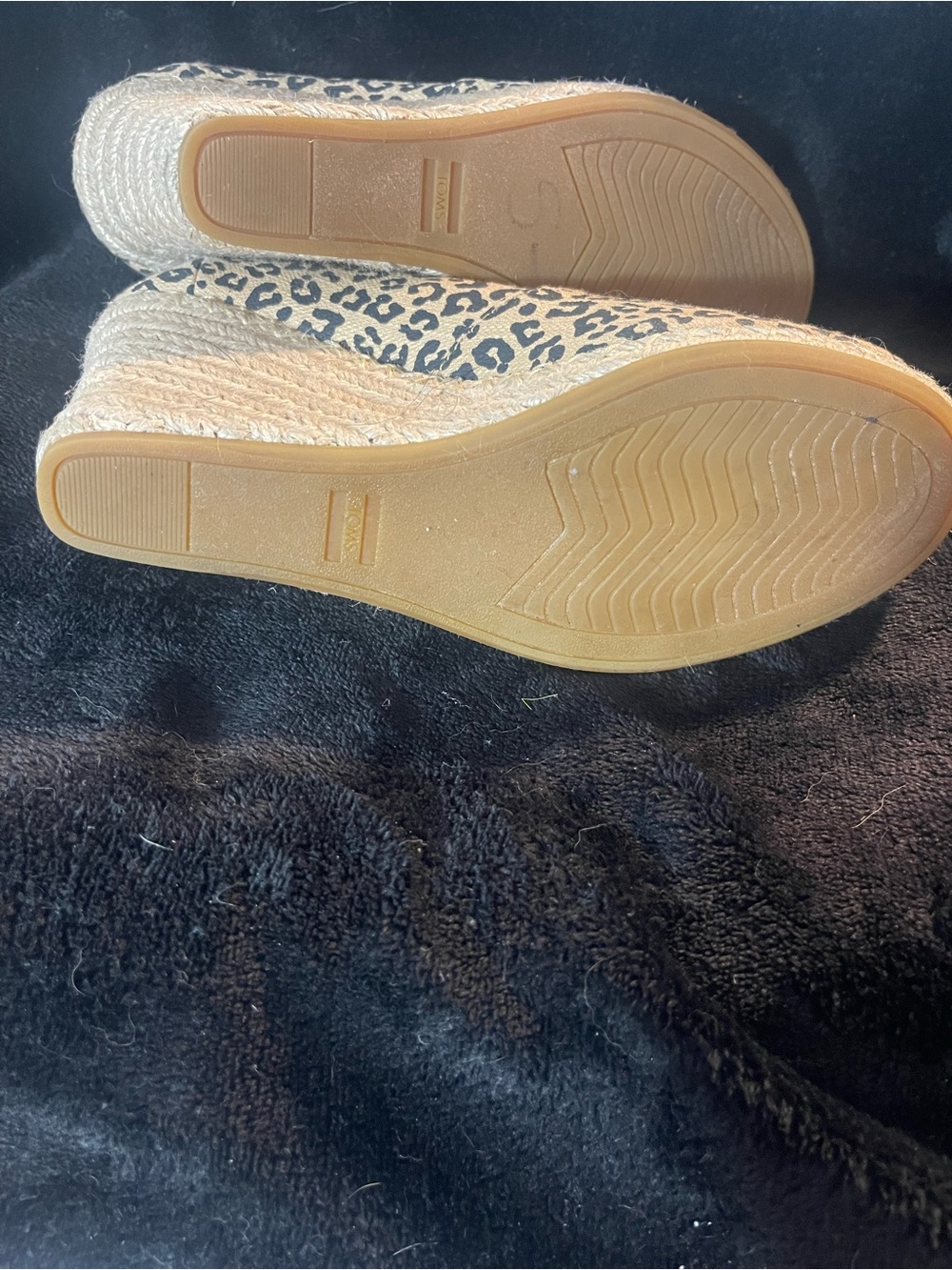 Leopard Espadrille Wedge Peep-Toe Espadrilles - Women's Size 7- Like New - Picture 8 of 10